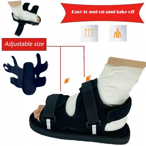 Medical open-toe plaster shoe, postoperative recovery shoes, plaster shoe covers medical boots suitable for foot sprains, ankle fractures, toes, suitable for left and right feet(S)