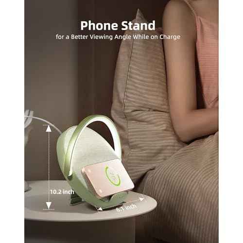 EZVALO Gifts for Her, Bedside Lamp with Wireless Charger, 4 in 1 Dimmable LED Night Light, Nightstand Touch Lamp, Portable Bluetooth Speaker, Birthday Gifts for Women, Men, Mom