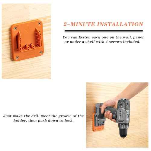Tools Drill Mount Holder, Compatible For RIDGID 18V Li-ion Drill Tools Holder Dock Hanger with 20 Screws, 5 Packs (No Tool)