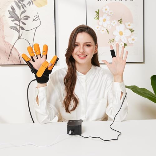 Stroke Hand Rehabilitation Robot Gloves, Strokes Therapy Equipment for Adults, Fingers Strength Training Device for Hemiplegia, Robotic Glove Rehab Stroke Patients (Left L)