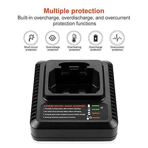 Powilling 36V/40V Max Fast Charger Replacement for Black & Decker LCS36 LCS40 for Black and Decker 36V/40V Lithium Battery LBXR36 LBXR2036 LBX36 LBX1540 LBX2040 LBX2540 LST540 LCS1240 LST136W
