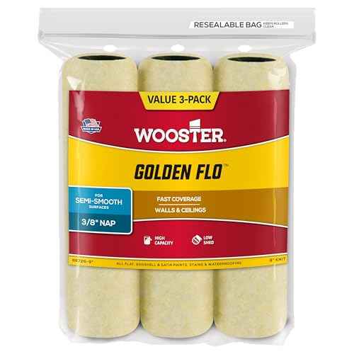 Wooster RR726-9 Golden Flo Paint Roller Cover 3/8" Nap 9" 3-Pack