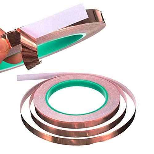 Oubaka 4 Pack Copper Foil Tape,Copper Tape Double-Sided Conductive Adhesive for EMI Shielding,Paper Circuits,Electrical Repairs,Grounding(1/8" x21.9yards)