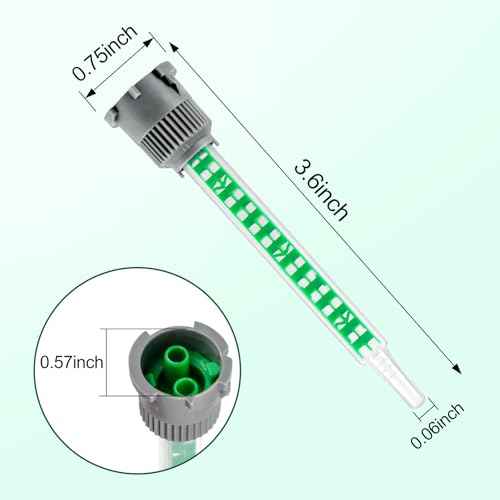 24 Pack Epoxy Mixing Nozzle, 3.5 Inch Adhesive Mixing Nozzle Tip, Resin Mixer Adhesive Gun Applicator for 50ml/1.7oz (1:1 & 2:1 Ratio)