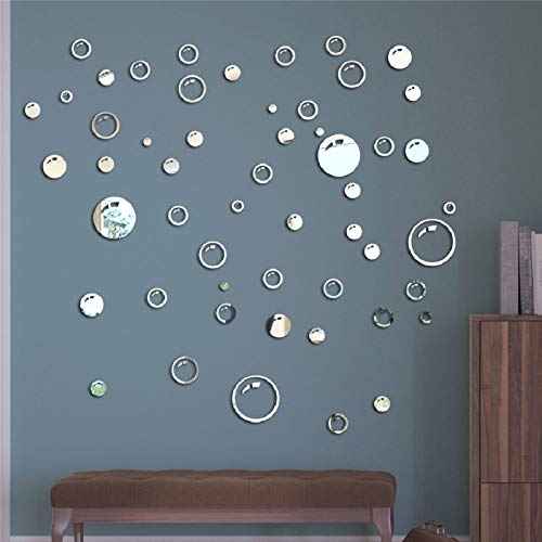 Acrylic Mirror Bubble Circle Wall Sticker Decals DIY Modern Art Mural for Living Room Bedroom Home Decor Wall Decoration Silver