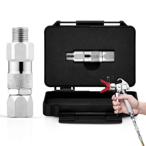 Sprayer Joint 1/4-Inch 360¡ÆRotate Stainless Steel Airless High Pressure Spray Gun Hose Swivel Joint Connector Compatible with Graco Paint Sprayers Hose, Use Mini Boxes for Storage(1 Pack)