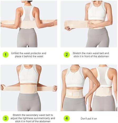 Ultra Thin Back Brace for Lower Back, Breathable Lightweight Back Brace for Women & Men, Adjustable Back Support Brace for Lower Back Pain Relief, Sciatica, Scoliosis, Herniated Disc (Beige, X-Large)