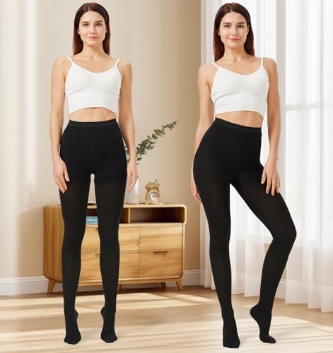 NURCOM Medical Compression Pantyhose for Women Men, 20-30 mmHg Graduated Support Tights, Closed Toe Compression Leggings
