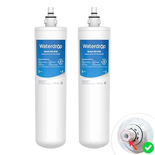 Waterdrop FQK1R, GXULQR Under Sink Replacement Filter, NSF/ANSI 42 372 Certified, Replacement for Hexagonal Head GE SmartWater GXULQR, GXULQK and GXK140TNN, 2K Gallons, 2 Filters