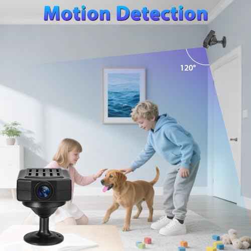 Mini Security Camera 1080P,64GB Nanny Video Recorder Dome Camera with Motion Detection, 3H Battery for Pet/Nanny Surveillance(Not WiFi)