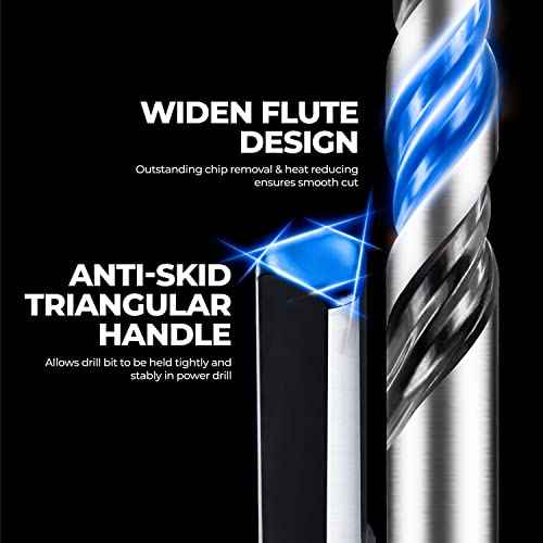 1/4" Concrete Drill Bit & Masonry Drill Bit Set(10PCS), Carbide Tip Drill Bit Set for Tile, Brick, Cement, Concrete, Glass, Plastic, Cinder Block, Wood etc by amoolo