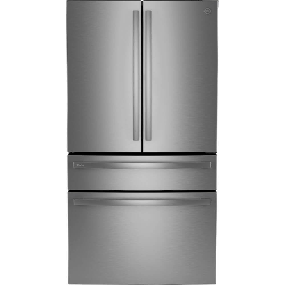 GE Profile 28.7 cu. ft. 4-Door French Door Refrigerator in Stainless Steel with Dual-Dispense Autofill Pitcher PGE29BYTFS