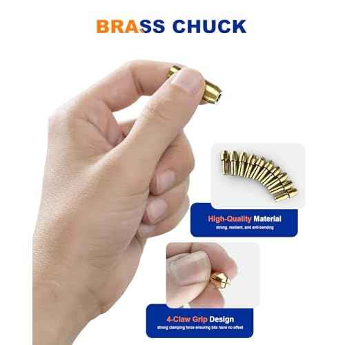15Pcs Chuck Collet Set for Dremel Tool Accessories, 1/32¡± (0.8mm) to 1/8¡± (3.2mm) Shank Replacement 4486 Rotary Tool Keyless Quick Change Chuck Bit with Replacement 4485 Brass Collet Metal Nut