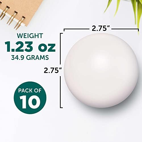 Stress Balls for Adults, 10 pack, Hand Exercise, Perfect For Your Desk, Office, or Home, White