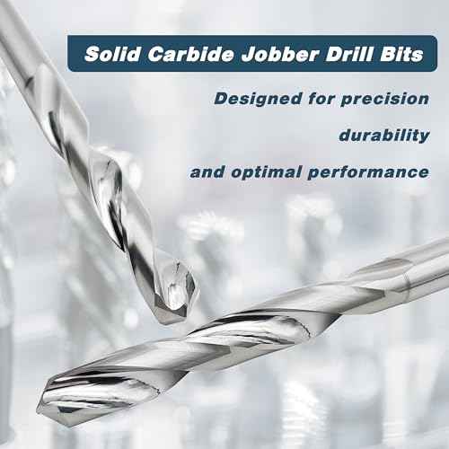 LU&MN 5/16" Solid Carbide Jobber Drill Bits with Straight Shank and 118¡Æ Point Angle, Made from Tungsten Carbide Material,1-Piece