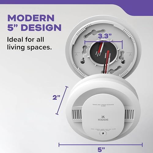 Kidde Hardwired Smoke & Carbon Monoxide Detector for Home, Interconnectable, AA Battery Backup, 3-Pack