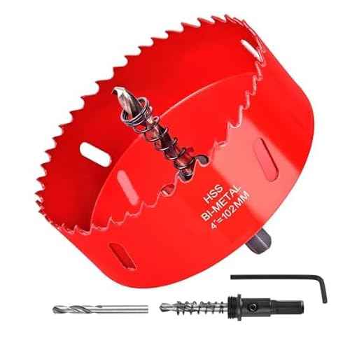 4 Inch / 102mm HSS Bi-Metal Hole Cutter with Pilot Drill Bit, Hole Saw for Wood, Plastic, Drywall, Metal Sheet