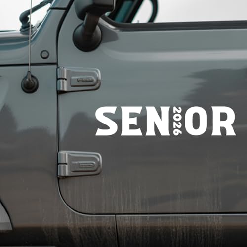 Senior 2026 Decal, Modern Tall Block Letter Graduation Class Sticker, Waterproof Vinyl Car Bumper Laptop Window Decoration, High School College Graduate Gift 7 Inches