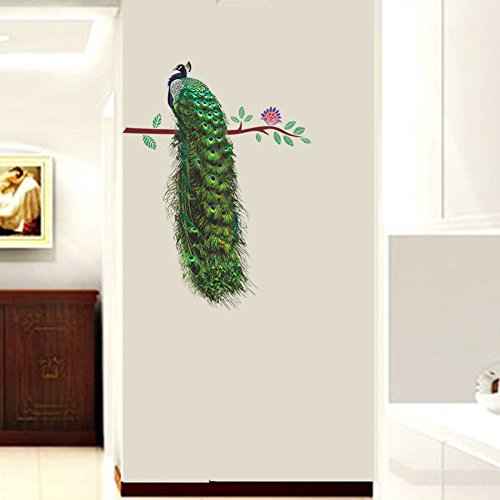 Nature Series Flower Peacock Garden Vinyl Removable DIY Wall Art Mural Sticker Decor Decal - Lady's Bedroom Office Sitting Living Room Hallway Kitchen Glass Door Window Nursery 26"H X 23"W