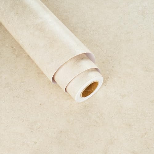 Matte Beige Granite Wallpaper Peel and Stick Countertops Marble Contact Paper for Kitchen Bathroom Waterproof Self Adhesive Granite Vinyl Countertop Covers Backsplash Walls Film 15.75"x78"