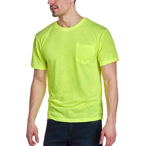 Bass Creek Outfitters Mens High Vis Shirts - 4 Pack Short Sleeve Safety Workwear High Visibility Shirts for Men (S-3XL)