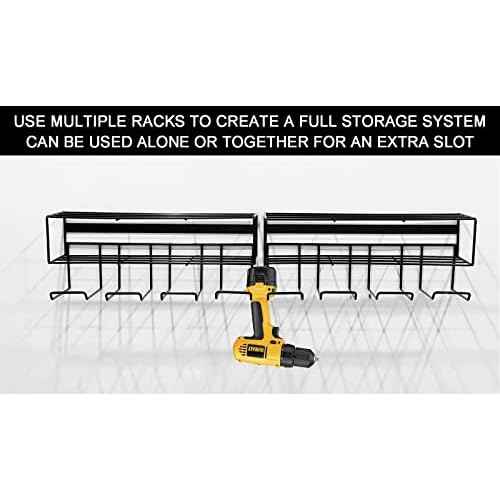 2 in 1 Large Power Tool Organizer Drill Holder Wall Mount Tool Storage Rack and Power Tool Holder