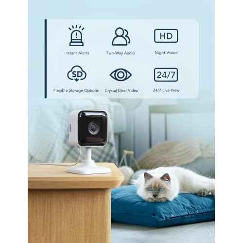 GNCC Indoor Security Camera, 2 Packs 1080PCameras for Home Security Wi-Fi Cameras, Motion/Sound Detection, Night Vision, 2-Way Audio, Real-Time Alert, Cloud & SD Card Storage, 2.4G WiFi Only
