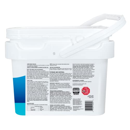 HTH 42055 Pool Care 3" Chlorine Tabs Advanced, Swimming Pool Sanitizer with Clarifier & Algaecide - Destroys Bacteria & Algae, Delivers Crystal Clear Water All Season, Slow Dissolving, 25 lbs