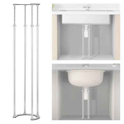 IRONWALLS Undermount Sink Brackets Adjustable, 22" to 34.8" Stainless Steel Under Mount Sink Support Brackets, Kitchen Bathroom Sink Support Legs, Under Sink Support Pole, Sink Repair System