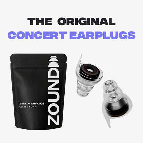 Zound High Fidelity Earplugs for Concerts - Reuseable High Fidelity Concert Ear Plugs for Noise Reduction, Festival Ear Plugs & Music Festival Essentials, Rave Earplugs & Rave Accessories (1 Pack)