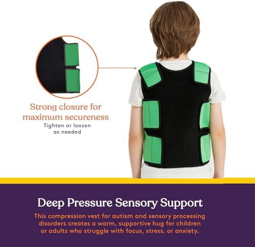 Sensory Compression Vest for Kids Sensory Processing Disorder Vest Breathable, Form-Fitting, Kids