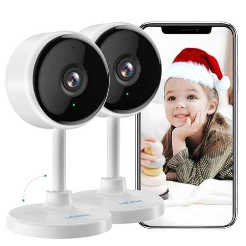litokam Indoor Cameras for Home Security with Night Vision, Pet Camera with Phone App, WiFi Home Security Camara, Baby Monitor Work with Alexa, Motion Detection, 2-Way Audio, 2 Pack, 1080P