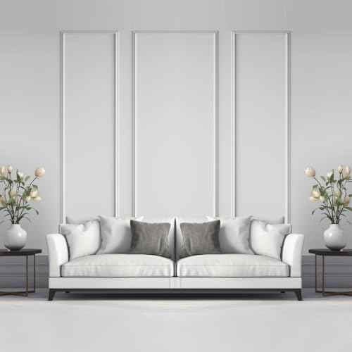 Pangda Peel and Stick Wall Molding Kit, 3D Premade Accent Molding Wainscoting Panel for Interior Wall Moulding Decor, Ready to Assemble Wainscoting Accent Panel(3 Set,24x96 in+48x96 in+ 24x96 in)