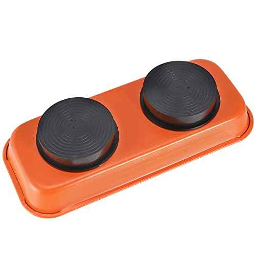 JEUIHAU 12 Packs Magnetic Tray, Stainless Steel Magnetic Parts Tray, Orange Magnetic Tool Tray for Collecting Wrenches, Screws, Bolts, Nuts, Small Parts, 3.6 x 2.4/5.9 x 2.5 Inches