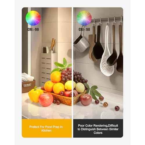 Hardwired Under Cabinet Lighting, 36 inch LED Under Counter Lights for Kitchen, CRI 97, 120V, 20W, 2000Lm 3CCT Dimmable Linkable Under Cabinet Lights with Power Cord and Linked Cord, Black