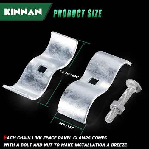 12 Pcs 1-5/8" Chain Link Fence Panel Clamps, Dog Kennel Clamps for 1-5/8" OD Pipe, Galvanized Steel, for Round Pipe Panel Frame,Bolts & Nuts include