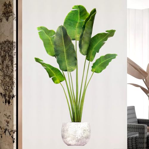 Plant Wall Stickers 3D Potted Green Plant Wall Decals Peel and Stick Mural Wall-Art Decor Art Murals for Livingroom Bedroom Office