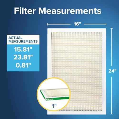 Filtrete 16x24x1 AC Furnace Air Filter, MPR 700, MERV 8, Tough on Pollen, Easy on Airflow, 3-Month Pleated 1-Inch Electrostatic Air Cleaning Filter, 6-Pack (Actual Size 15.81 x 23.81 x 0.81 in)