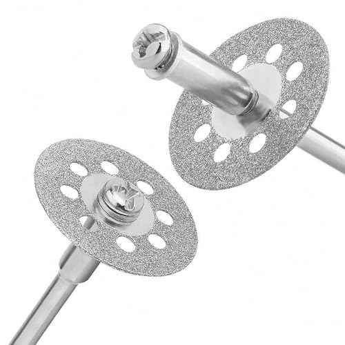 20 pcs Diamond Cutting Wheel Cut Off Discs Coated(22mm) with 4pcs 3mm Mandrel and Screwdriver for Dremel Rotary Tool