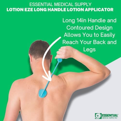Essential Medical Supply Lotion EZE Long Handle Lotion Applicator with 2 Sponges - Perfect for Applying Sunscreen and Lotion to Hard-to-Reach Areas, Easy to Use and Durable for Long-Term Use