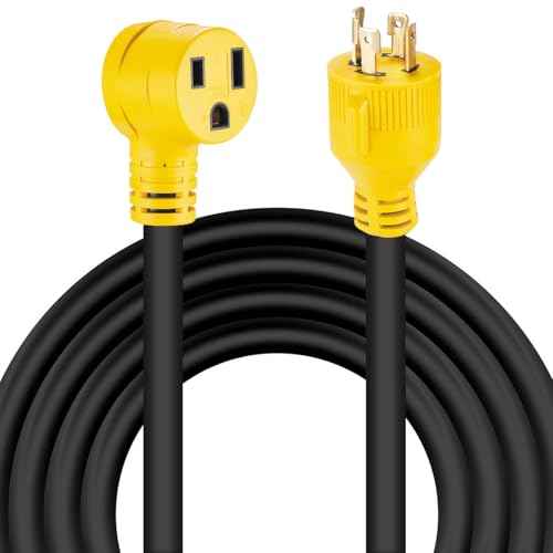 10 FT NEMA L14-30P to 6-50R Welder Adapter Plug Extension Cord, 4 Prong 30 Amp Twist-Lock Generator Male to 3 Prong 50 Amp Welder Female Cord, 10 AWG, Heavy Duty, ETL Listed