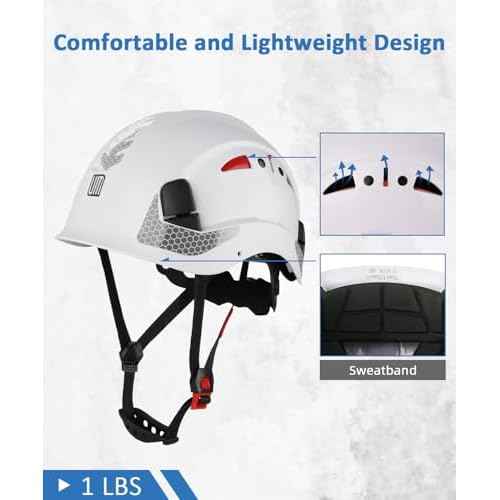 Safety Helmet Hard Hat, ANSI Z89.1 Approved Lightweight Vented Work Helmet, 6-Point Adjustable Ratchet Suspension Hardhat Ideal for Industrial and Construction