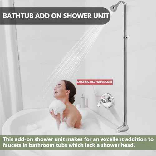Convertor Shower Unit Spout-Type Add-On Tub Shower Conversion Kit Polished Chrome