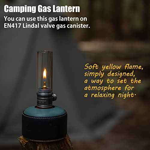 CAMPINGMOON Gas Candle Lantern w/ EN417 Lindal Valve Standrad Camping Canister T-1D