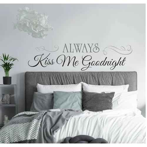 RoomMates RMK2084SCS Always Kiss Me Goodnight Black Quote Peel and Stick Wall Decals