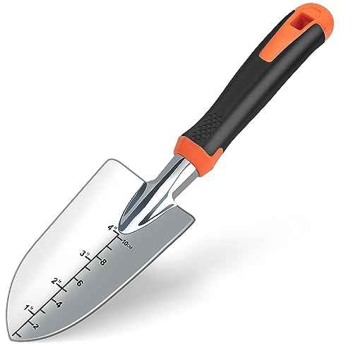 Garden Shovel with Measurement Mark, Sturdy Heavy Duty Gardening Tool Trowel/Hand Shovel/Garden Spade, Ergonomic Handle with Giftable Package