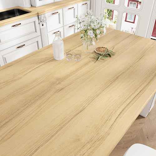 Light Brown Wood Grain Contact Paper Removable Light Wood Contact Paper for Countertops Cabinets Waterproof Kitchen Countertop Peel and Stick Wooden Wallpaper Faux Oak Vinyl Wrap 15.8" x 80"