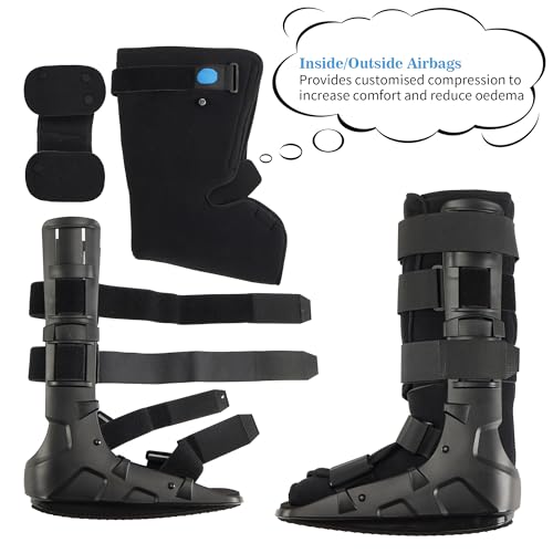 Medibot Air Cam Walker Tall Fracture Boot, Medical Recovery Walking Boot for Broken Foot, Sprained Ankle, Fractures, Adjustable Air Bladders, Universal Fit for Men & Women, Left or Right Foot(Medium)