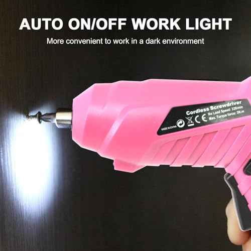 Cordless Electric Screwdriver, 3.6V Rechargeable Power Screwdriver with 47 pcs Accessories, usb charging, 3Nm Screw Gun, mini Carrying screwdriver set ?with LED Light Electric Power Drill Set
