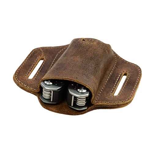 Hide & Drink, Multi-Tool Holder for Belt, Tool Holster for Waist, Pocket Knife Set Case, Outdoor Accessories, Full Grain Leather, Handmade